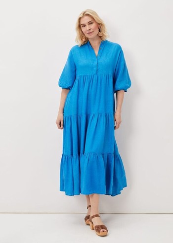 Phase Eight Gracie Tiered Dress Blue Australia | MO2460837